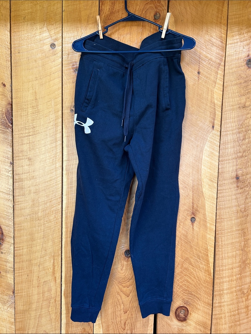 Under Armour Dark Navy Drawstring Joggers with White Logo